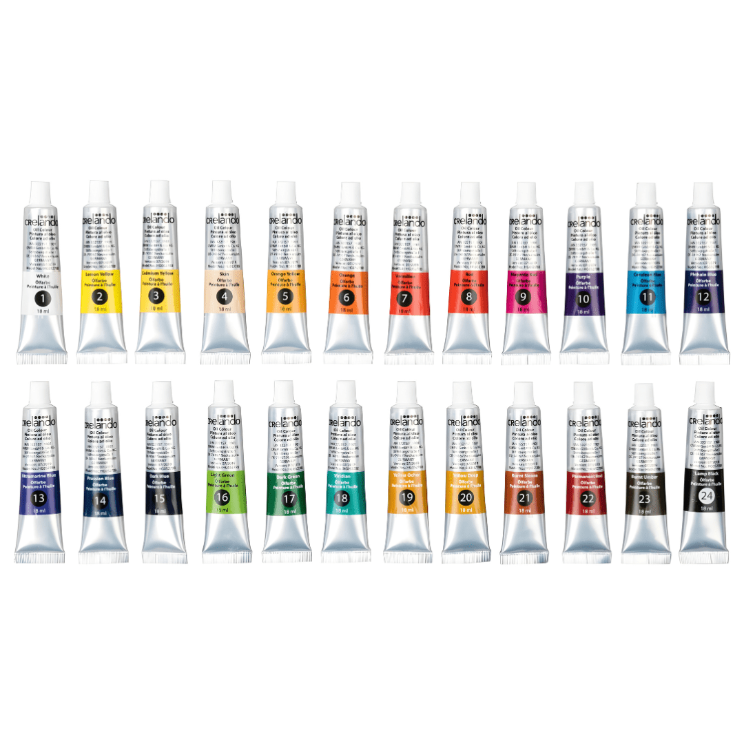 Crelando Oil Paint Set – 24 Tubes 18ml