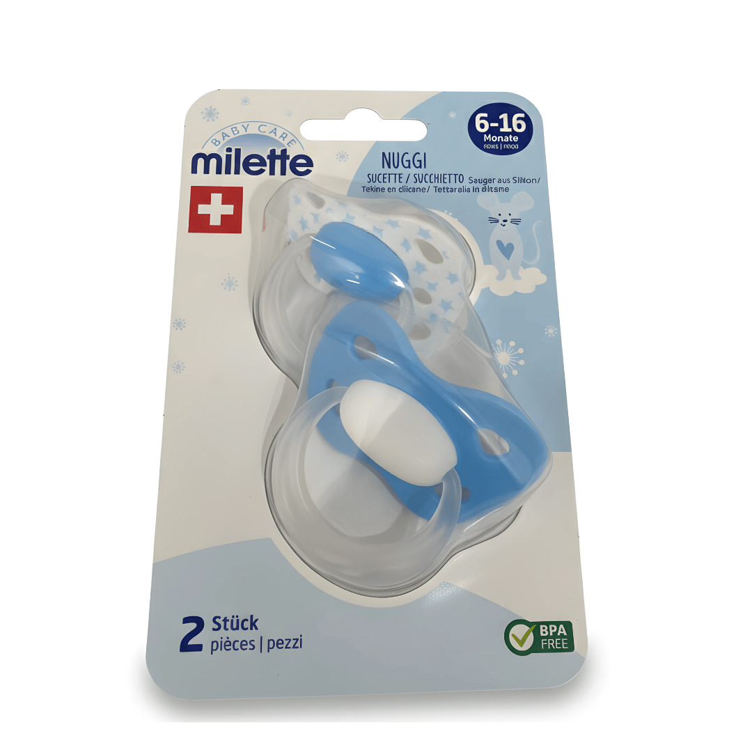 Milette Baby Care "Nuggi" Pacifiers (2-Pack) – Silicone, 6-16 Months
