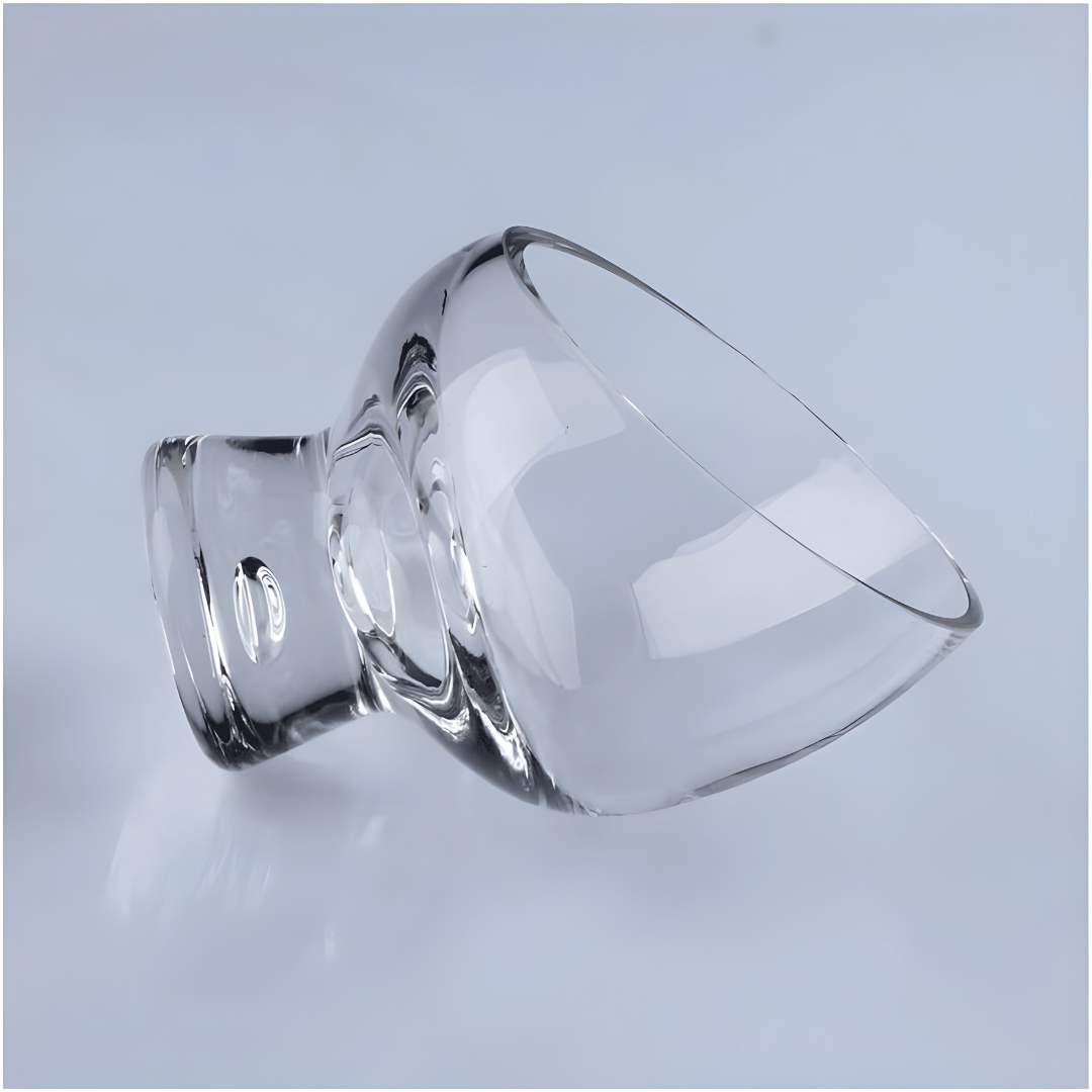 Tilted Borosilicate Glass Dessert & Salad Bowl with Stand – 10.5×14cm