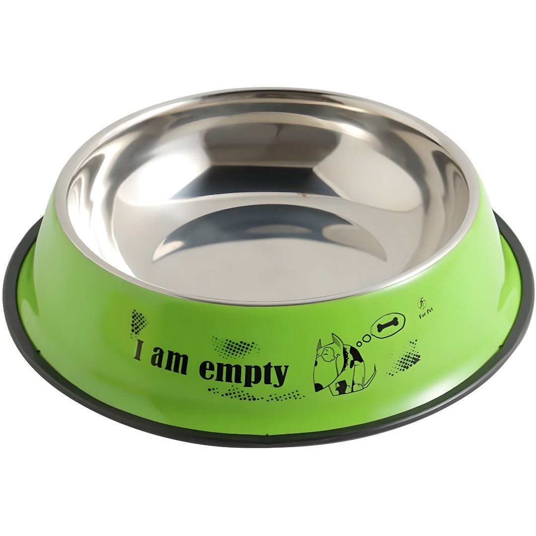 34cm Stainless Steel Pet Bowl – For Dogs, Cats & All Pets (Red & Green)