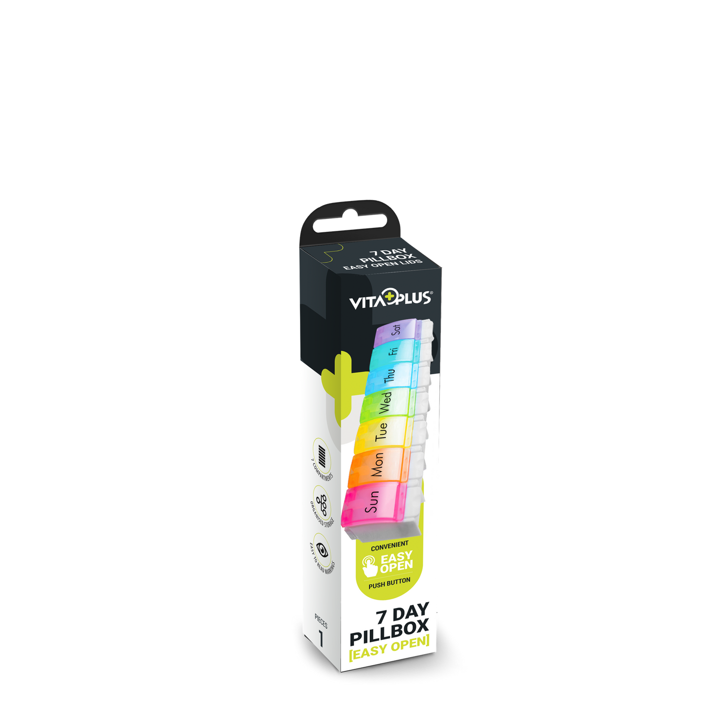 Medinox Vp64222 Vitaplus 7 Day Pill Box With Easy - Medaid International