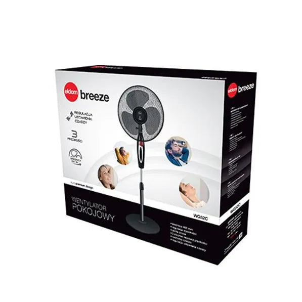 Eldom Stand Fan 40cm True Quiet 45W Black