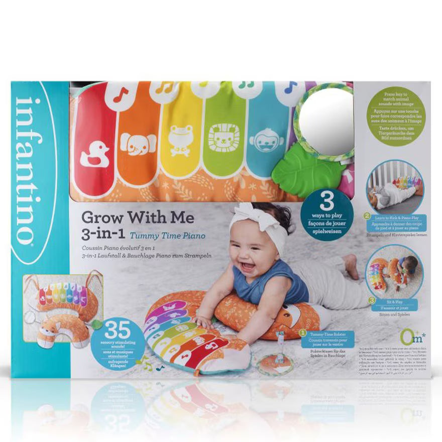 Infantino 3-In-1 Grow With Me Tummy Time Piano