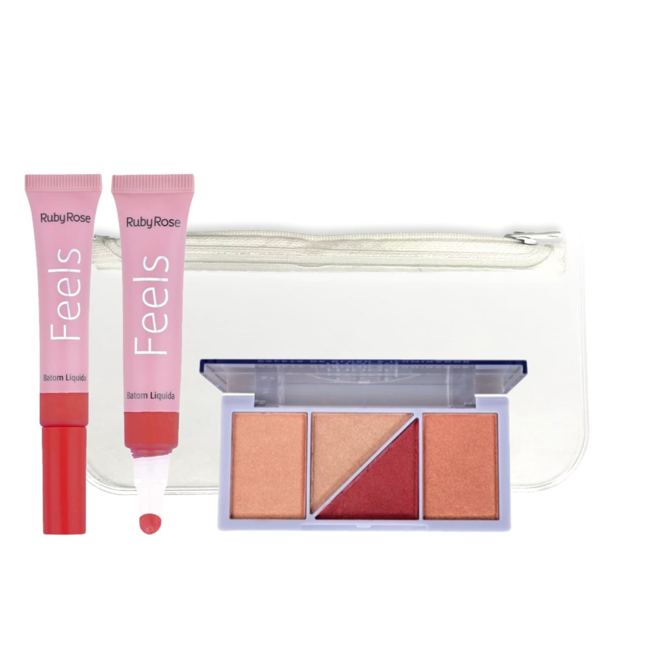 Ruby rose Feels Mood Blush (Hb-7529-2) + Liquid Lipcream (HB8229-Random) + FREE POUCH - Medaid International