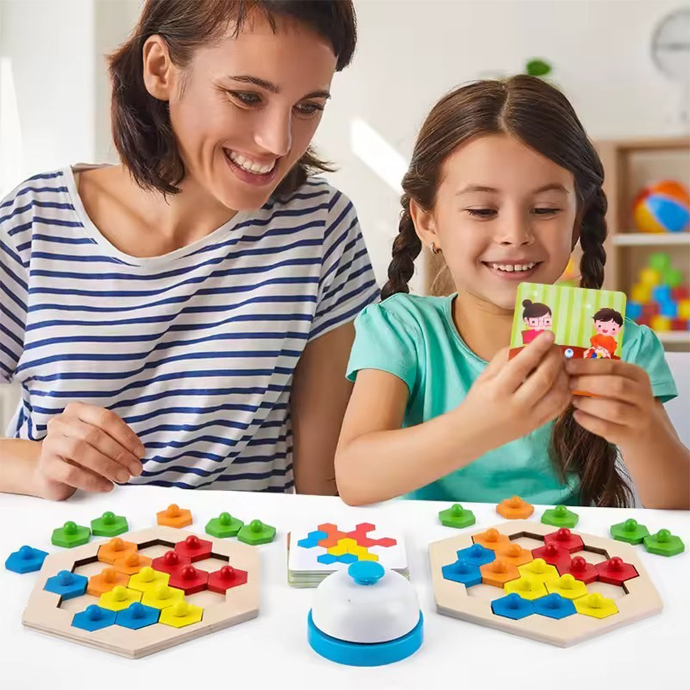 Wooden Hexagon Pattern Puzzle Game