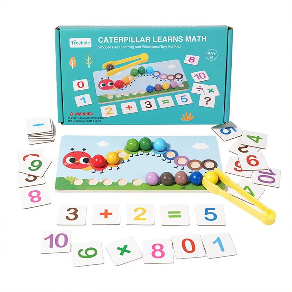Clip Bead Math Toys Kids Fine Motor Training Color Matching Caterpillar Number Learning