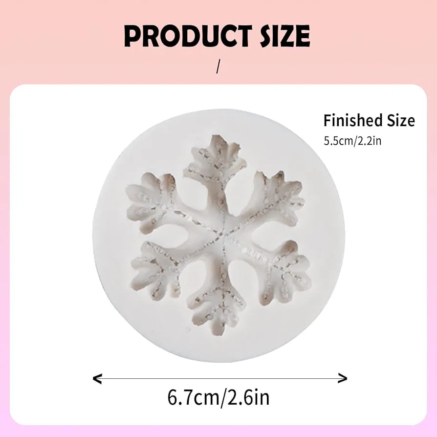 Munchies Tools 3D Snowflake Silicone Cake Chocolate Mold 6.7cm Green