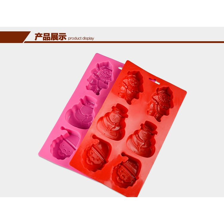 Silicone Santa Clause Santa Snowman Chocolate Mold 3D Creative Candy Fondant Mould Christmas
