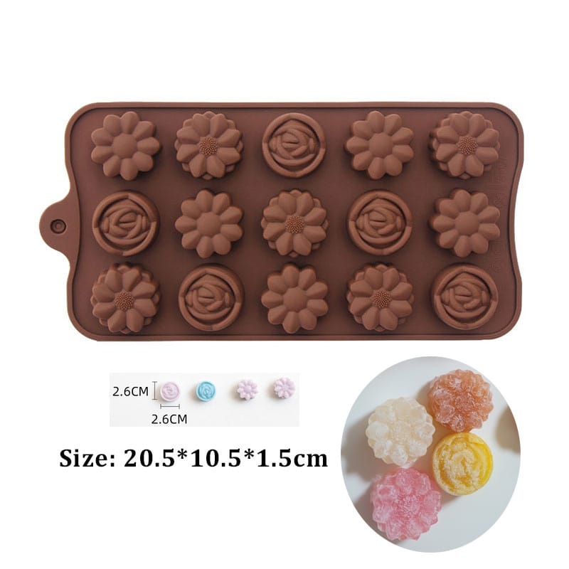 Silicone Chocolate Mold Flower - Food-Grade Material, Easy De-moulding