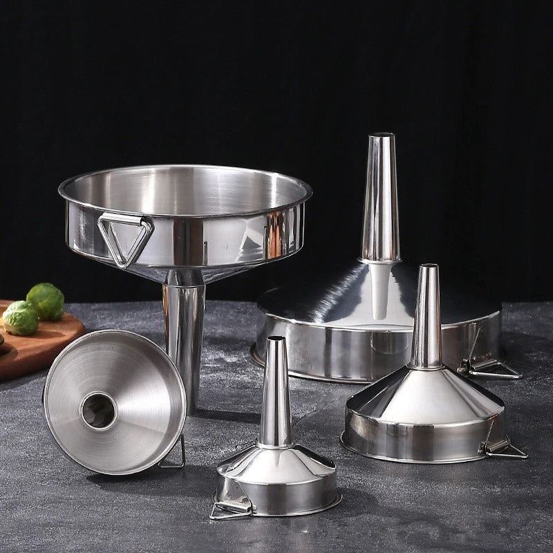 Stainless Steel Funnel Kitchen Oil Liquid Metal Funnel