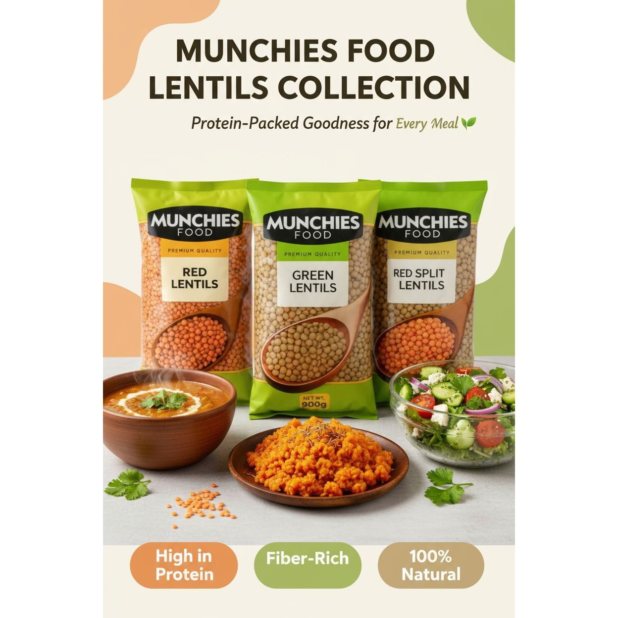 Red Lentils by Munchies Food- Nutrient-Rich & Delicious Organic Pulses