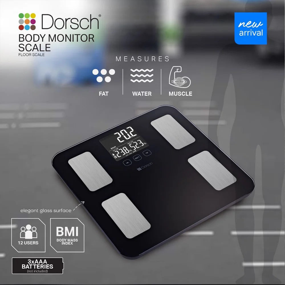 Dorsch BM-103 Body Monitor Scale - Glass, 180kg, 12-User