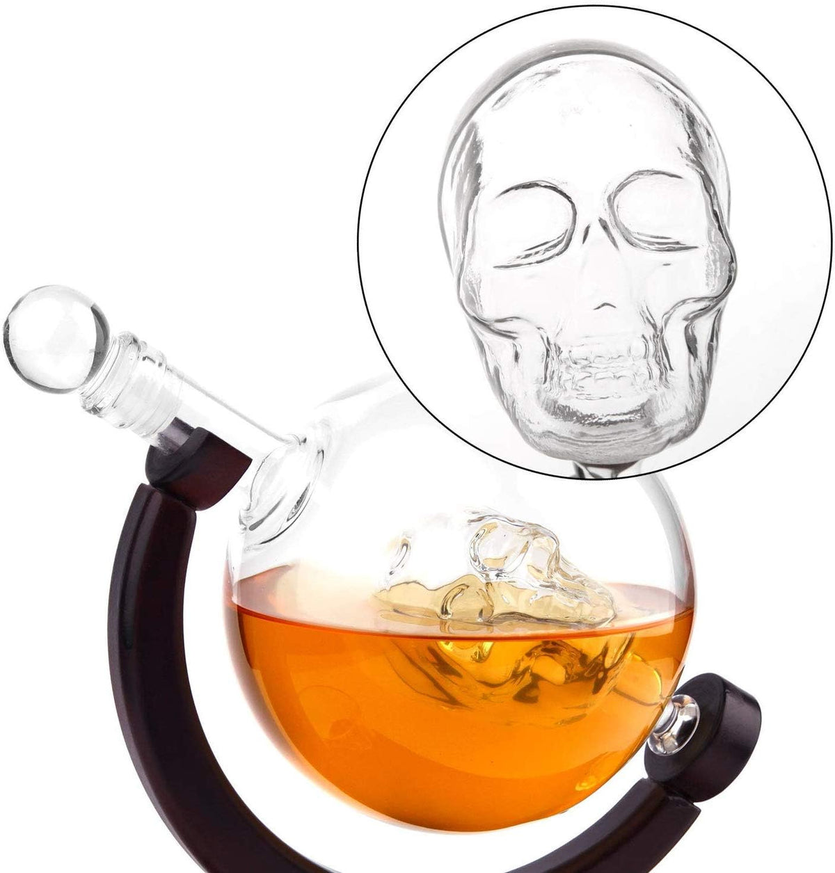 Elegant Skull Drink Set Wood Base X1029