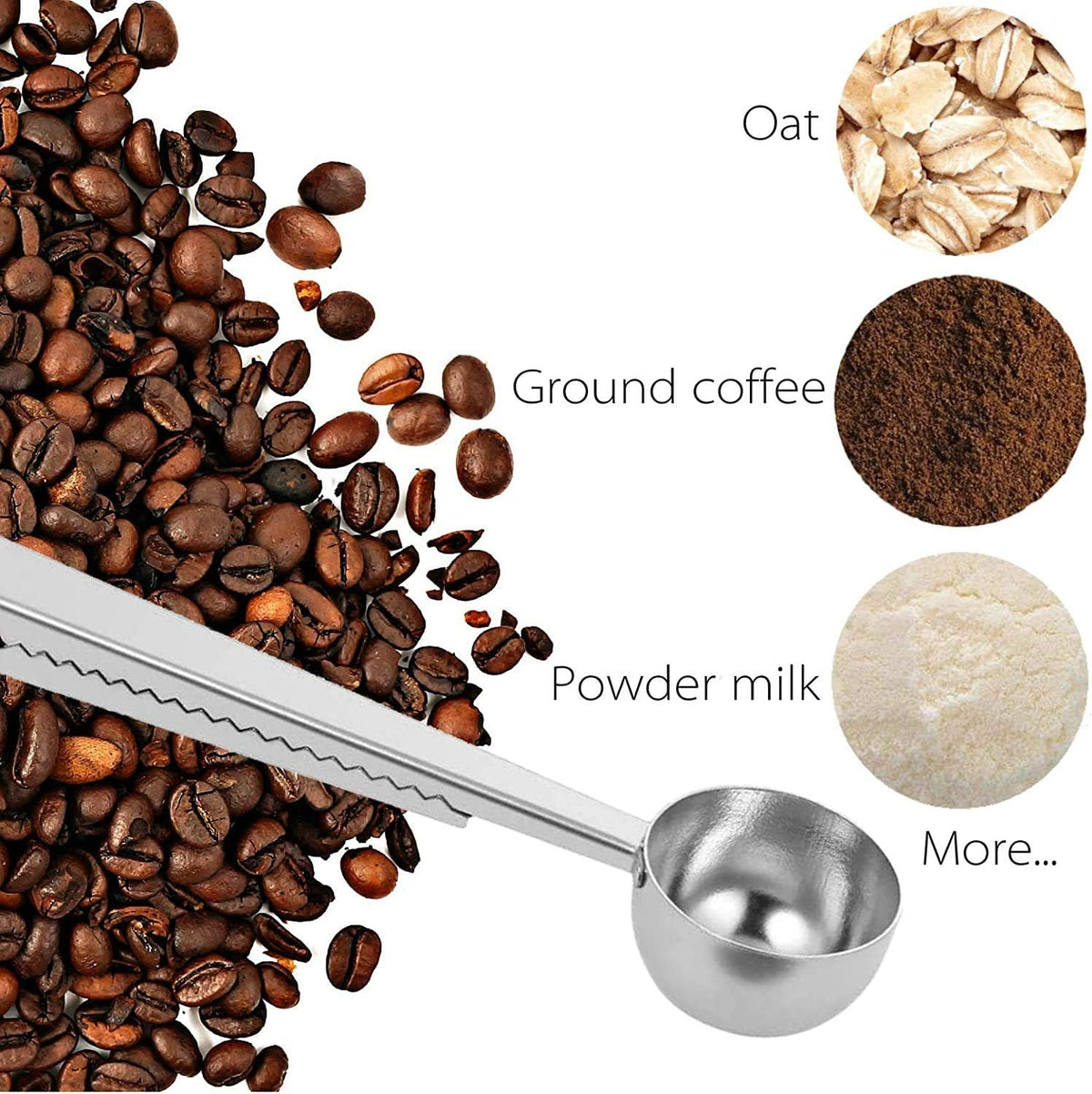 Stainless Coffee Scoop + Clip X1118