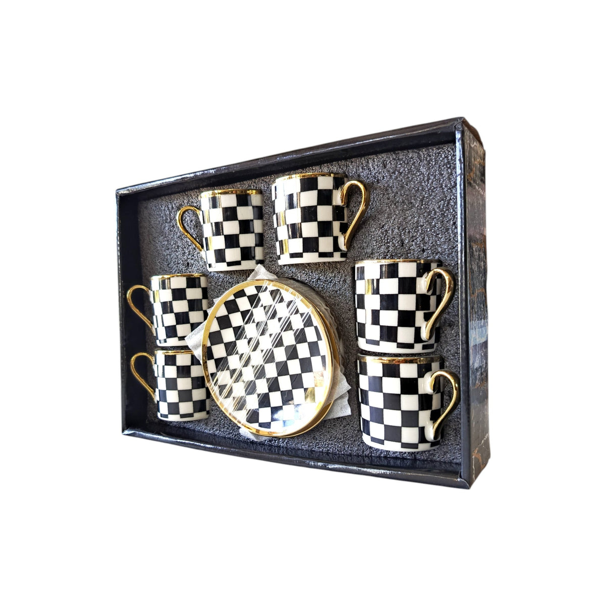 Black and White Coffee Cups 6pcs X1140