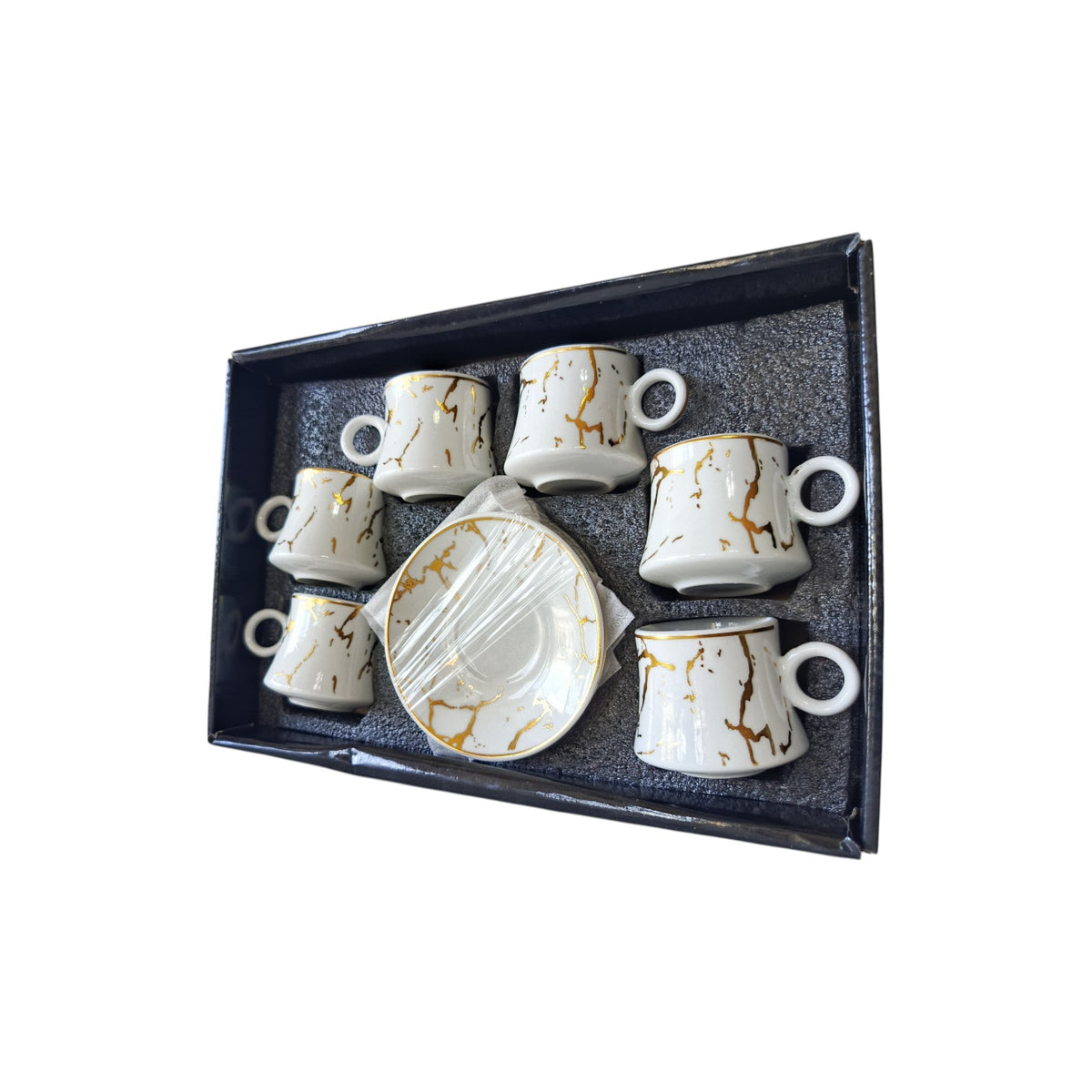 White Marble Coffee Cups 6pcs X1148