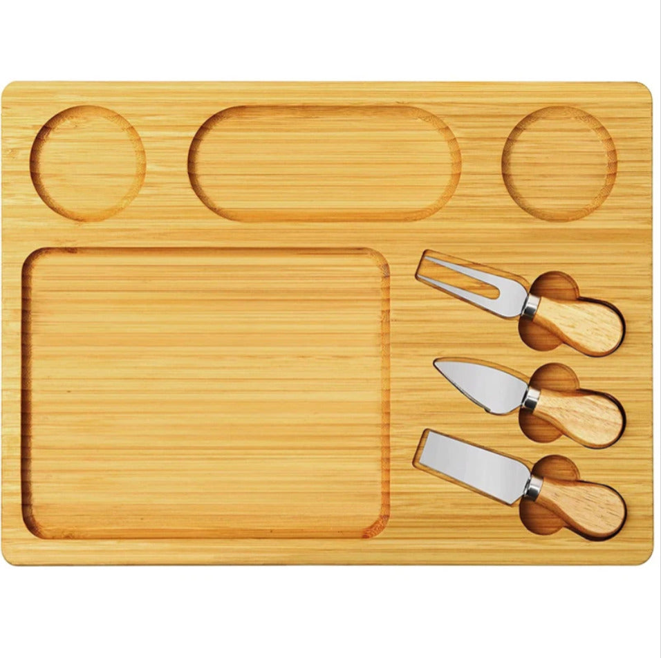 33x29cm Bamboo Cheese Board Set X1171
