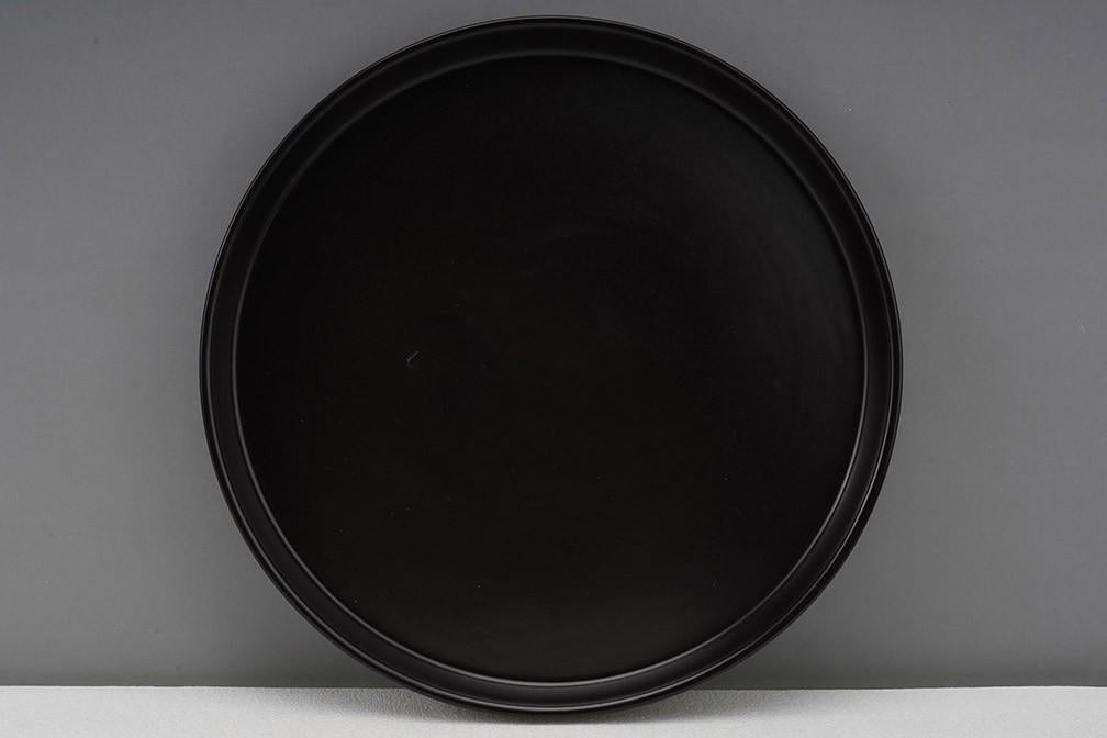 Black 6pcs 8" Stoneware Flat Plate X1206