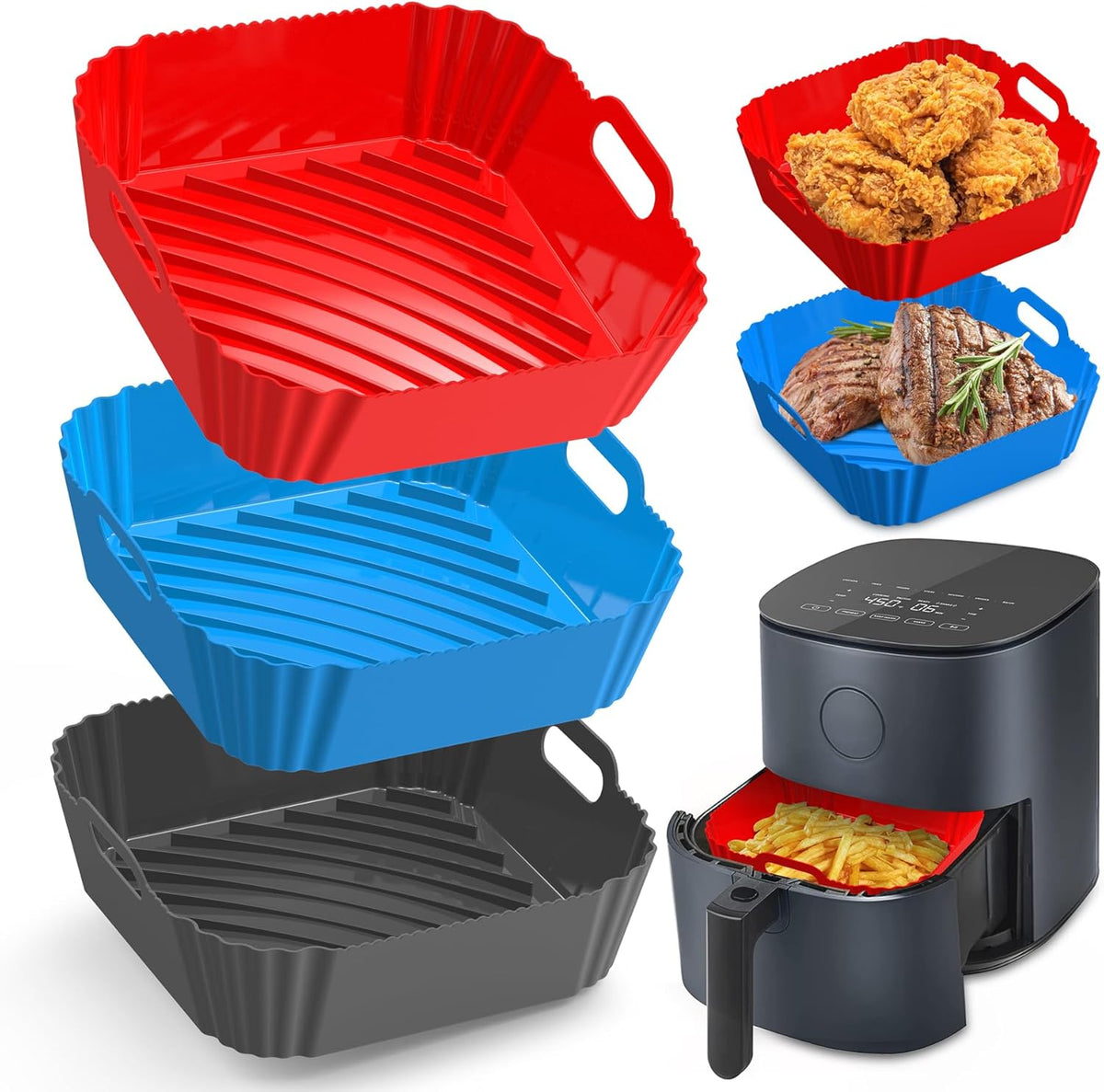 Square 22cm Silicone Air Fryer Pad X1236