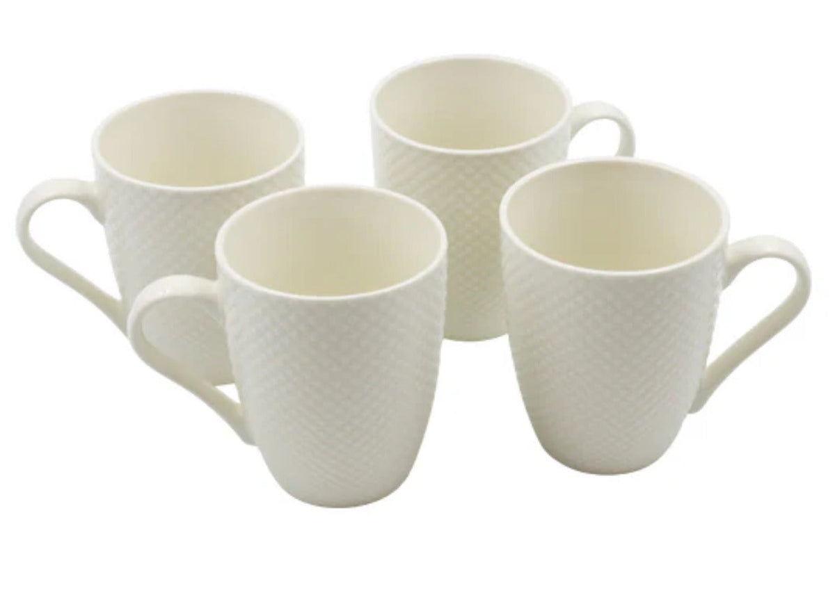4pcs Ceramic White Mugs Set X1250