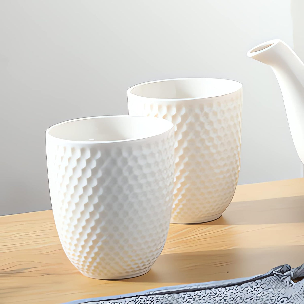 4pcs Ceramic White Mugs Set X1251