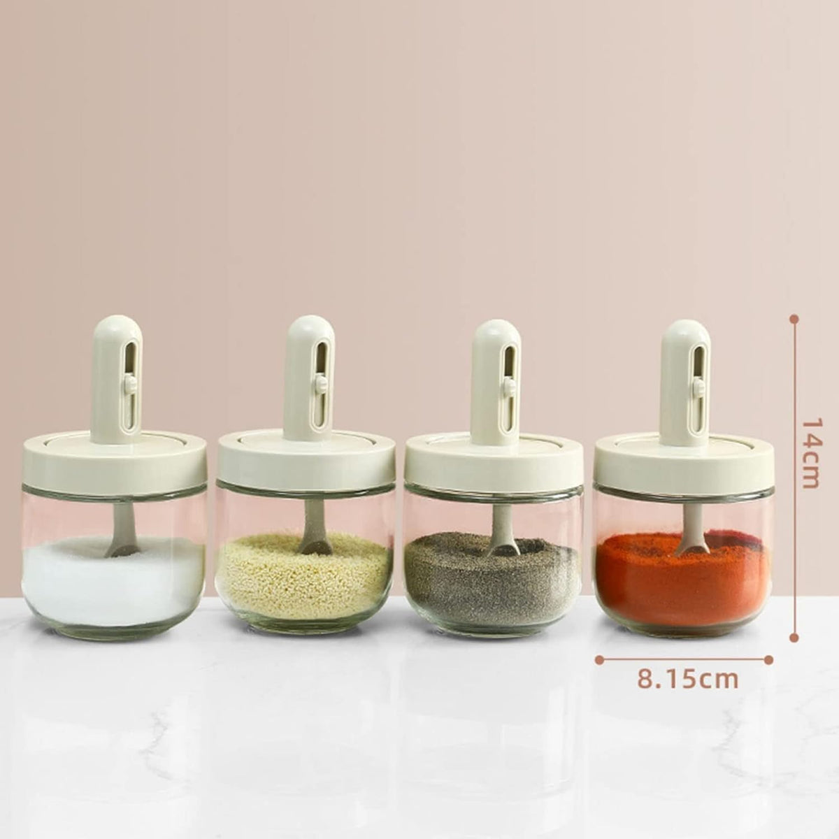 Spoon Lid Seasoning Jar Mix Colors X1280