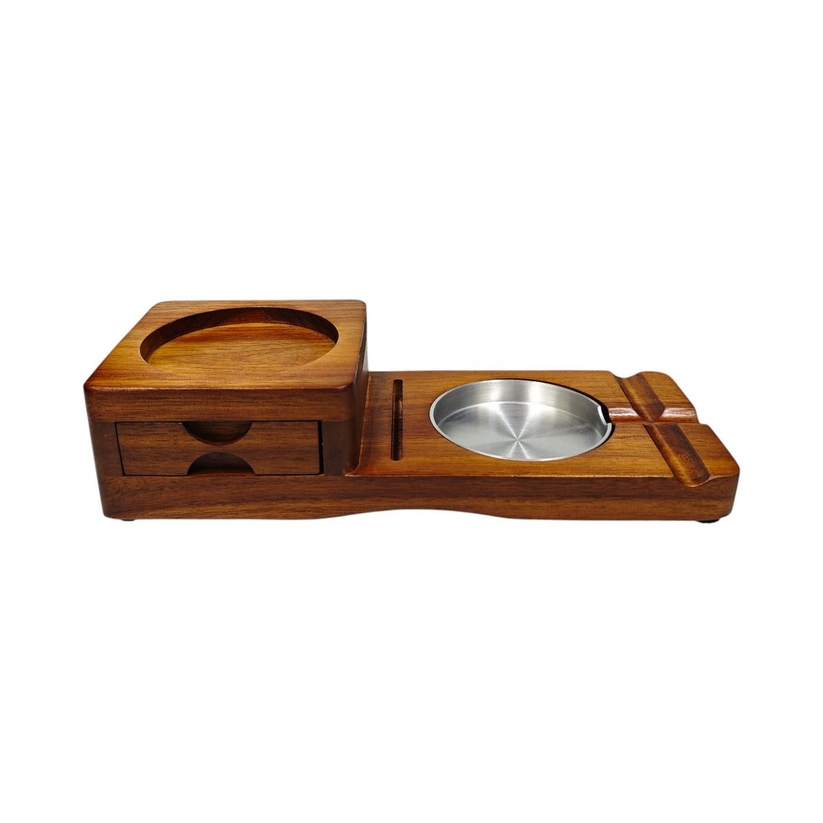 Wood Cigar Ashtray & Cup Holder X1312