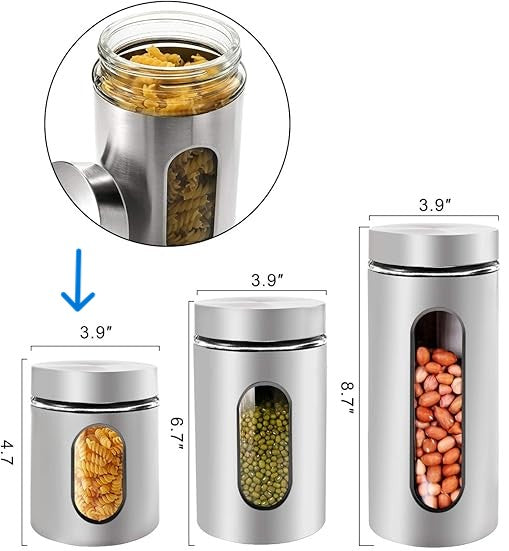 Glass & Stainless Silver Small Jar X1382