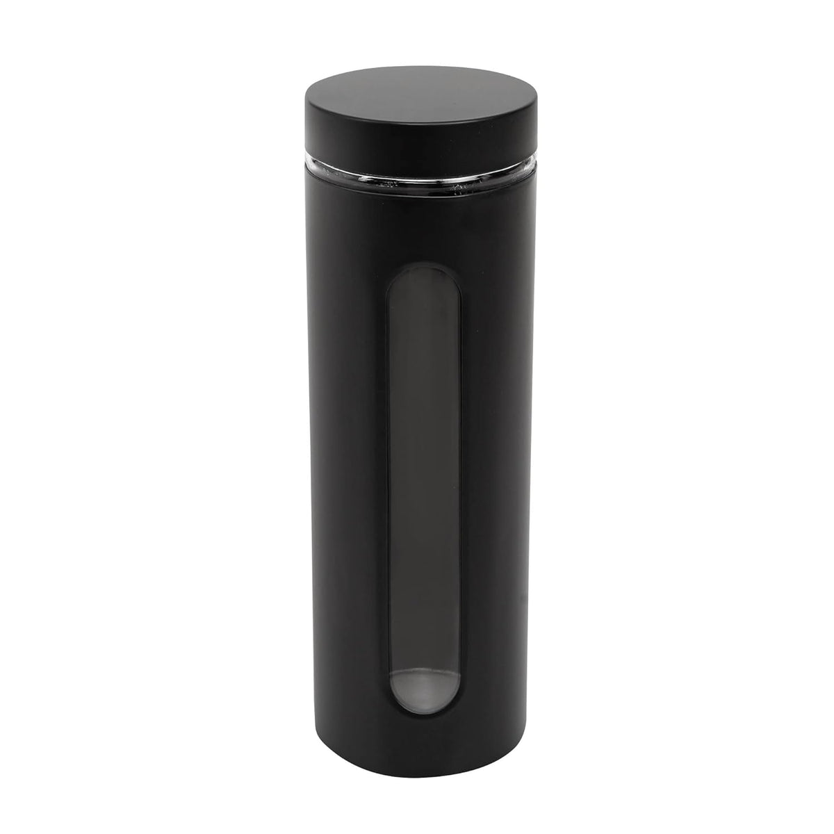 Glass & Stainless Black Large Jar X1385