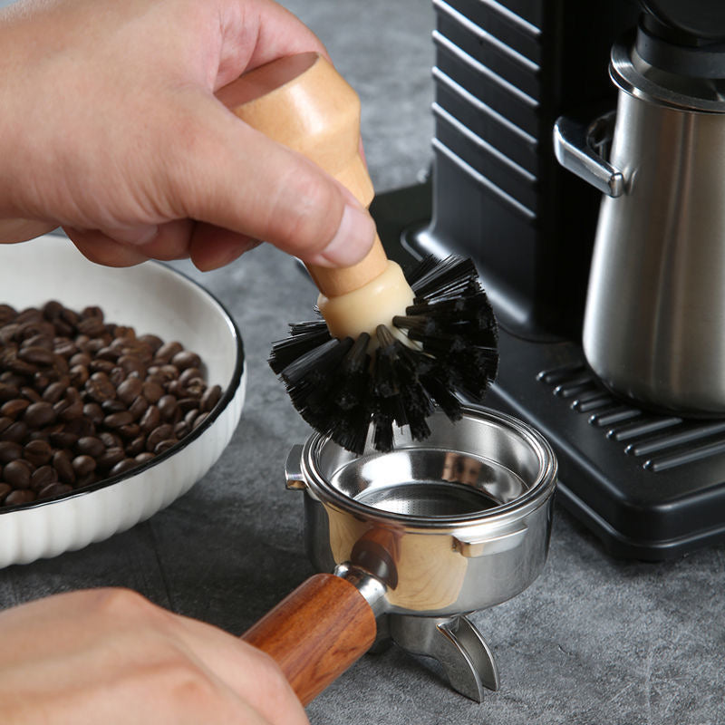 51mm Espresso Coffee Machine Portafilter Wooden Brush X1463