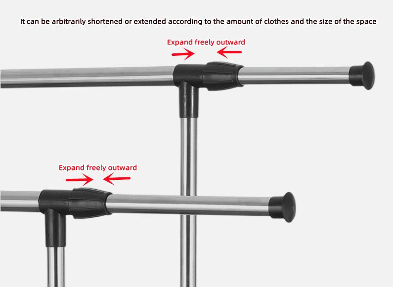Laundry Cloth Metal Double Pole Stand Rack No. 8016 X1515