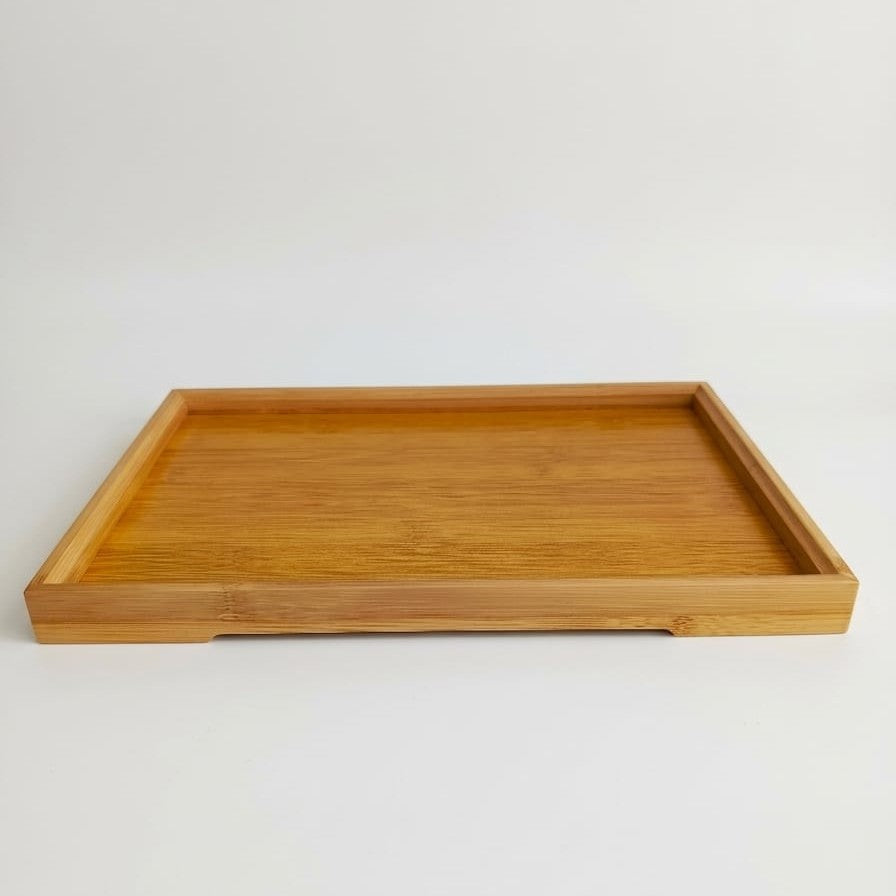 6pcs Double Wall Glass Shot or Tea Cups With Wood Saucer and Wood Tray Set X1546