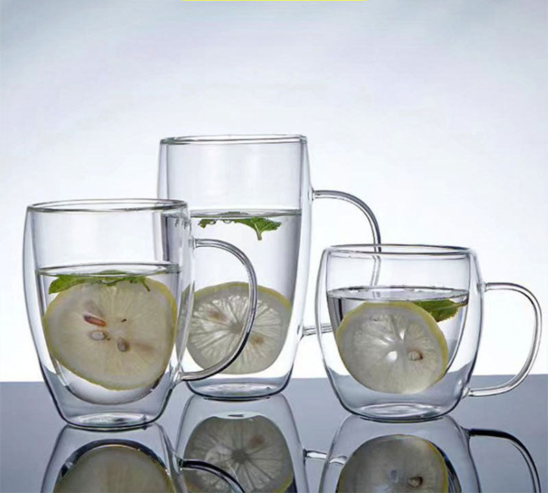 Double Wall Glass Mug 450ml X1581