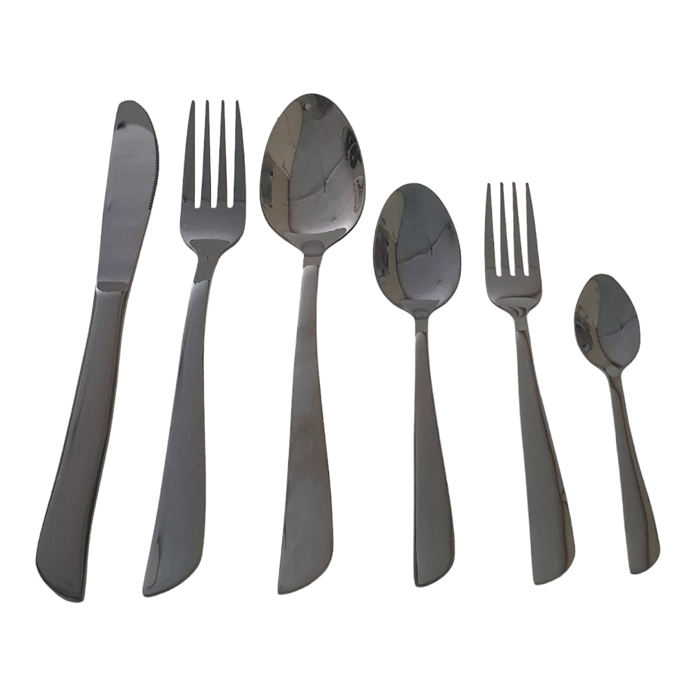 36PCS STAINLESS STEEL BLACK CUTLERY SET X383