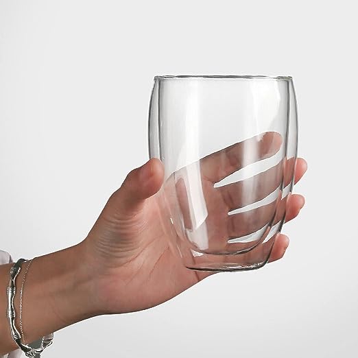 DOUBLE WALL GLASS CUP 350ML X550