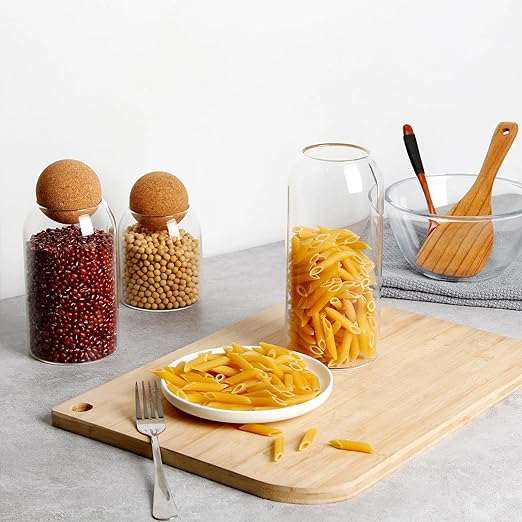 Glass Jars 3pcs Set 10+15+20CM X569