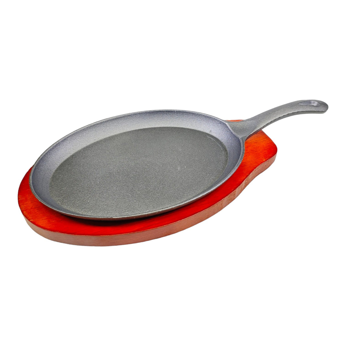 CAST IRON SIZZLER WITH WOOD BASE X646