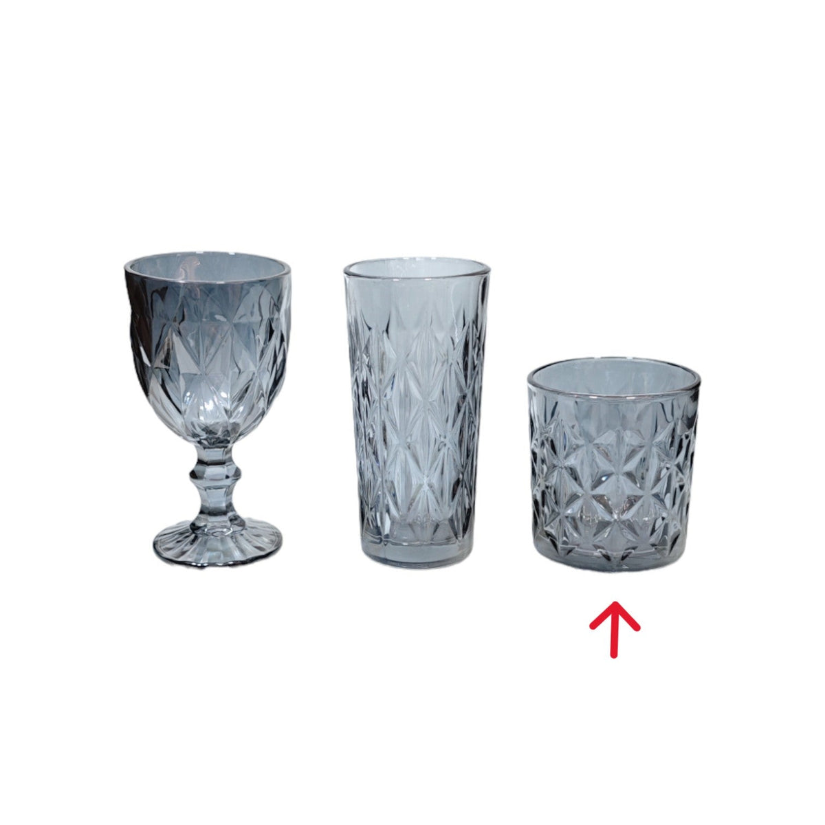DELI Black Glass Short Cup 340ml 6pcs X691