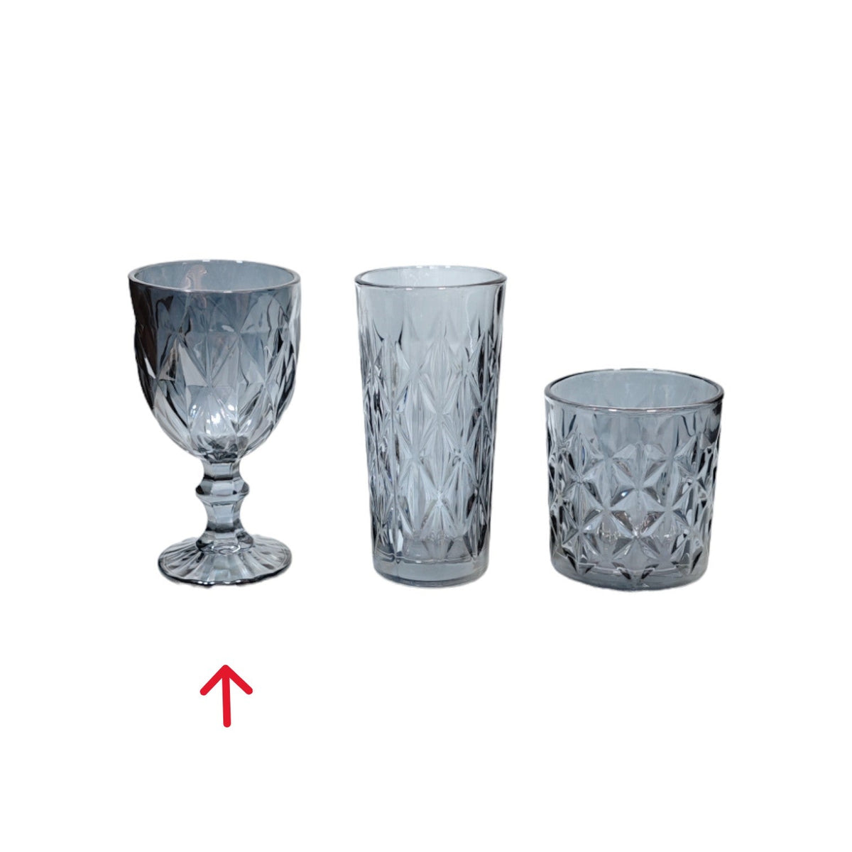 DELI Black Glass Cup with Base 235ML 6pc X692