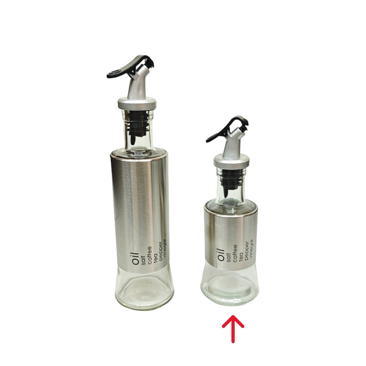 Short Glass & Stainless Oil Bottle X806
