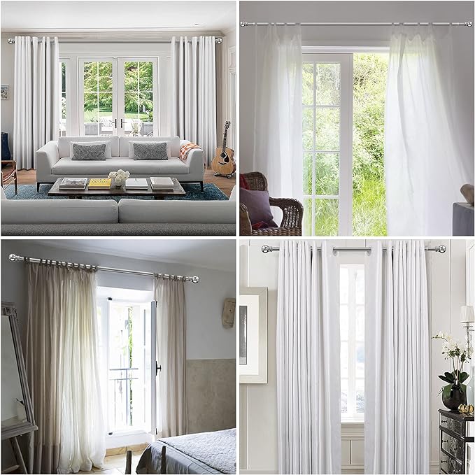 Silver 150-300CM Window Curtain Rod X812