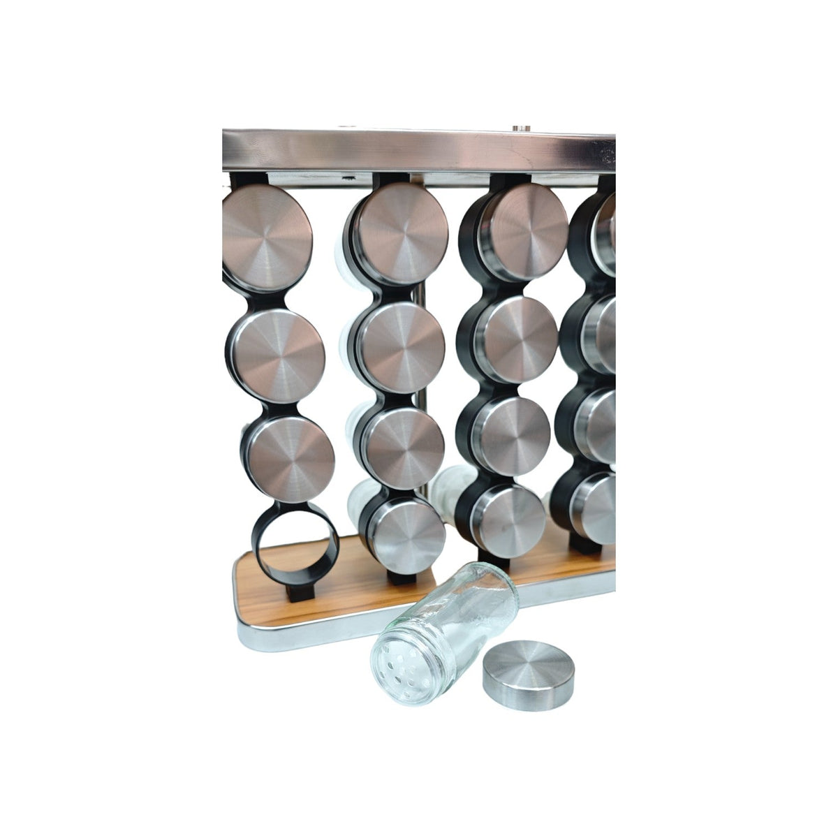 16pcs Spice Set Jars SS&wood Stand X839