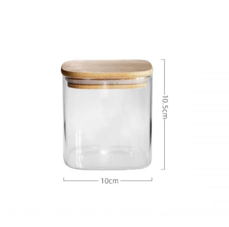 Square Glass Jar With Cover 10x10CM X847