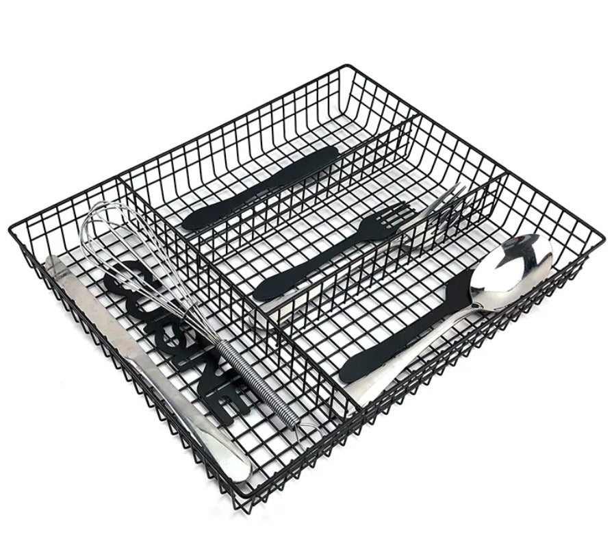 Black Metal Cutlery Drawer OrganiserX901
