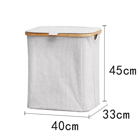 Bamboo and Fabric Laundry Basket X928