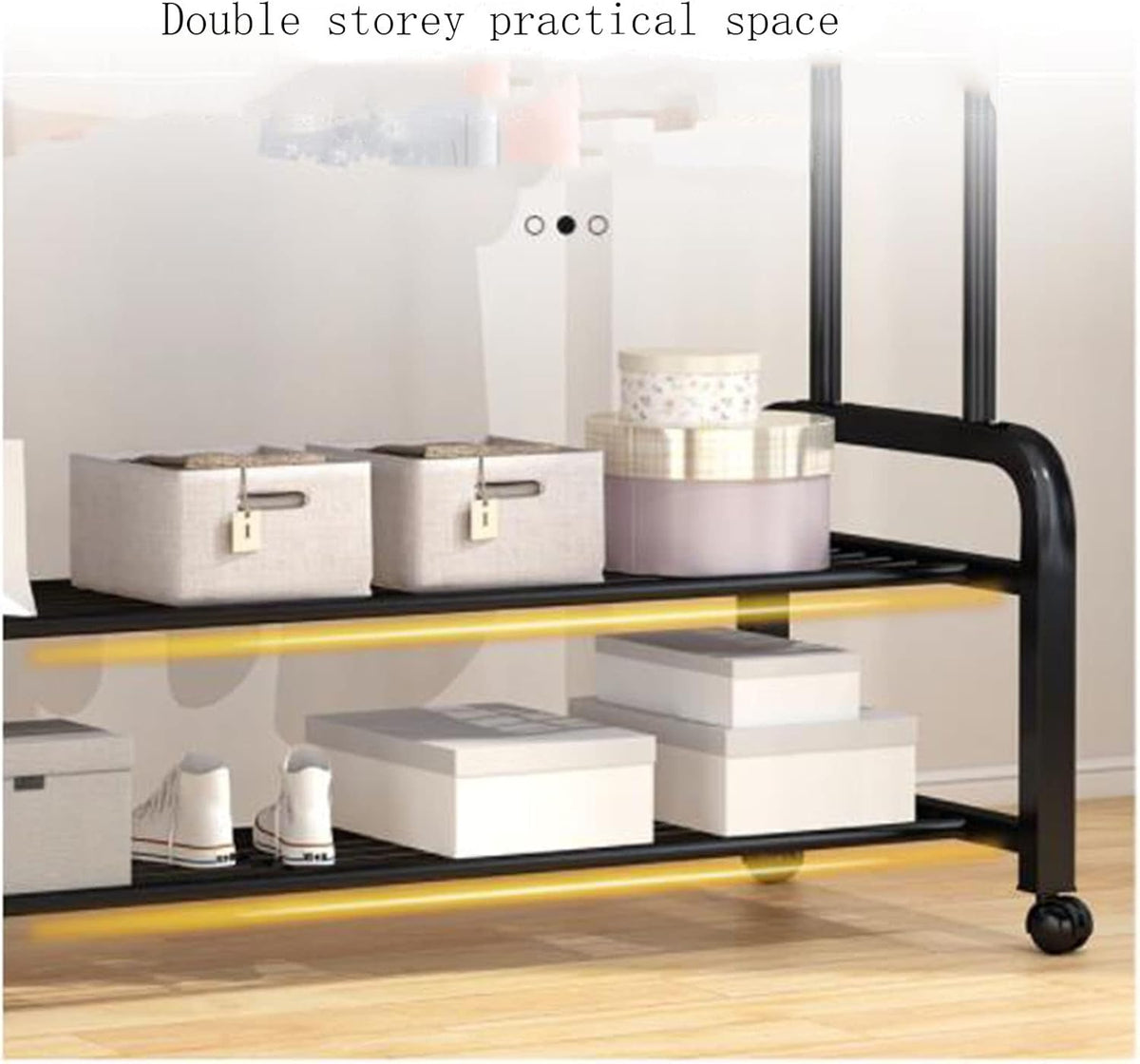 Double Pole+Double Layer Cloth Rack X978