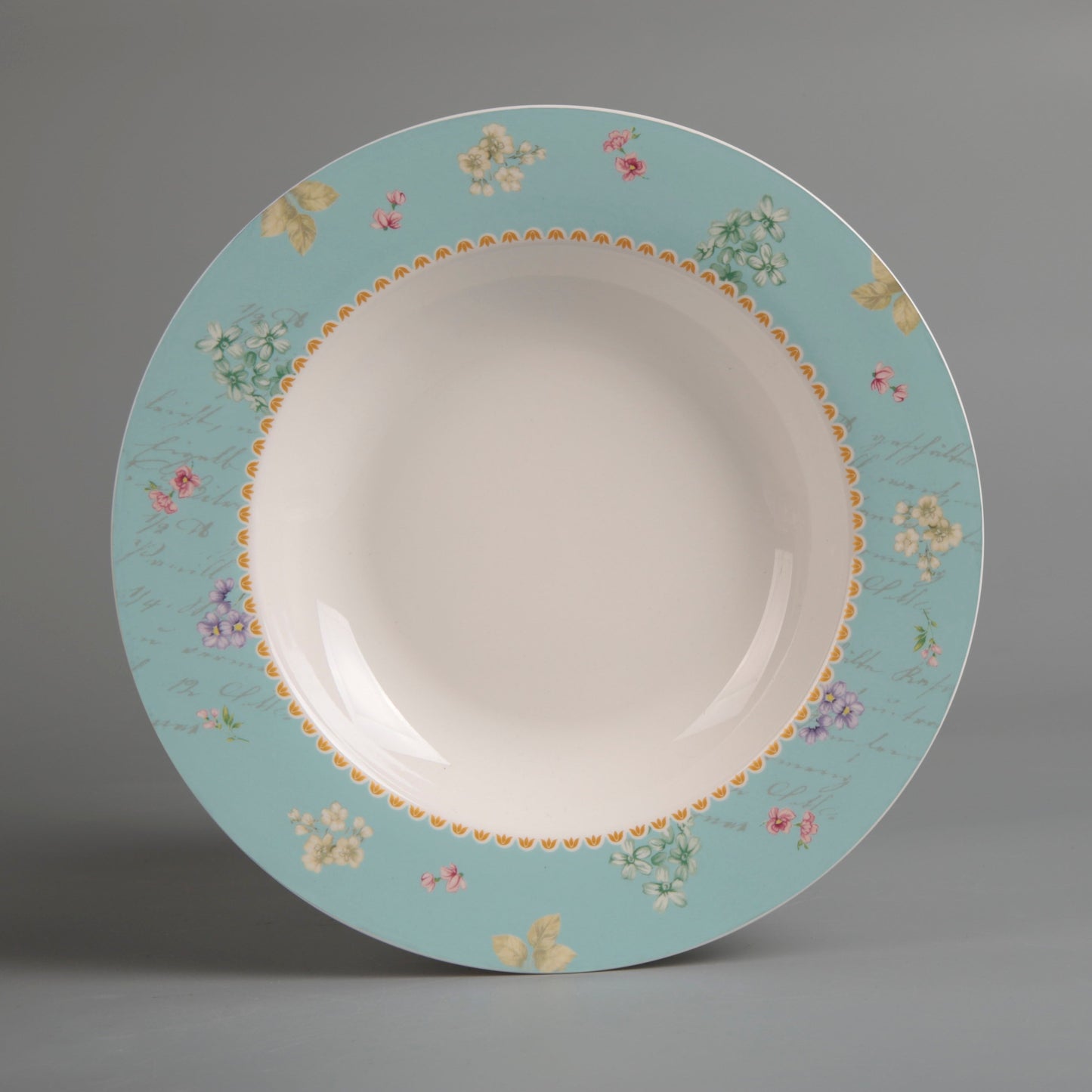 Symphony sky blue decor soup plate Ø:21.5cm