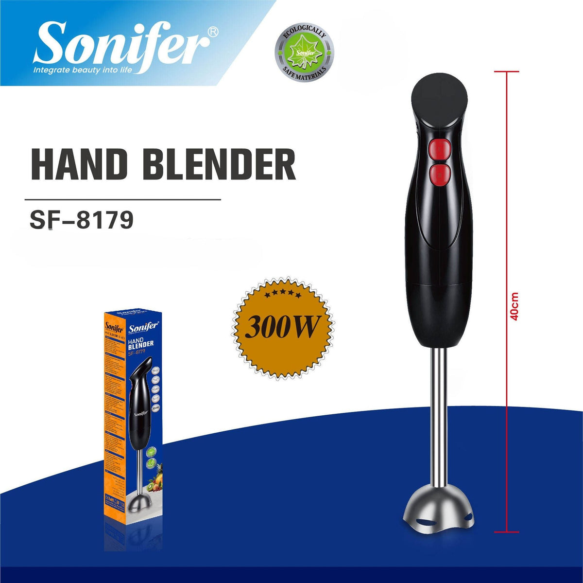 Sonifer SF – 8179 300W Two Speed Hand Blender Stainless Blades