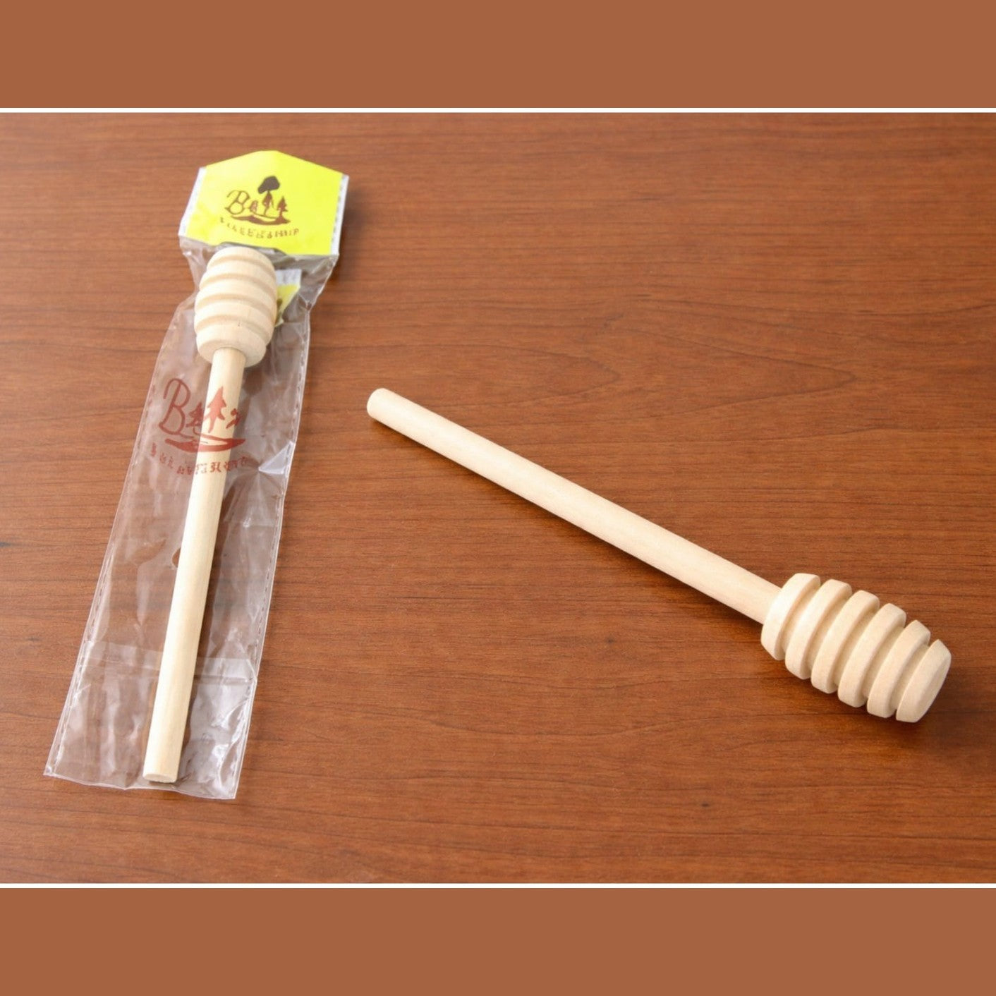 Wooden Honey Dipper X2; 16 cm