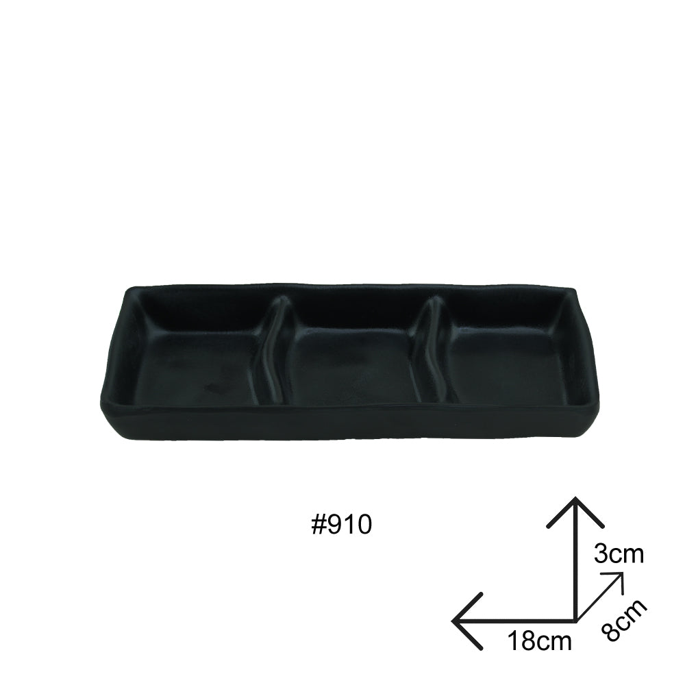 Sauce Dip Plate Black Melamine Dinnerware